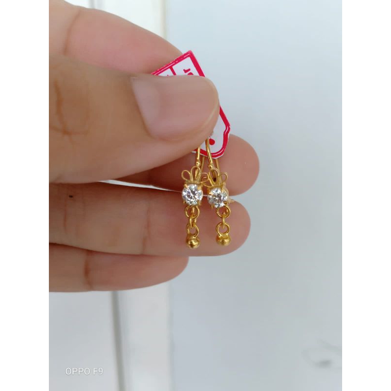 anting perak lapis emas 22karat