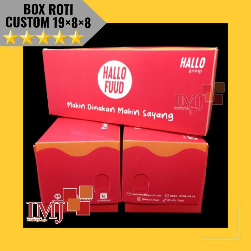 BOX ROTI DONUT CUSTOM 19x8x8 KARDUS ROTI DONAT BOX ROTI BROWNIES CUSTOM 19×8×8