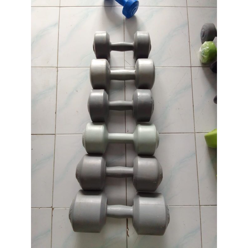 Barbel Fitness 10kg Dumbbell Plastik PVC Murah dan Awet