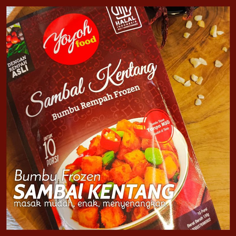 

Yoyoh Food Bumbu Basah Frozen Sambal Kentang 130gr untuk 1kg kentang