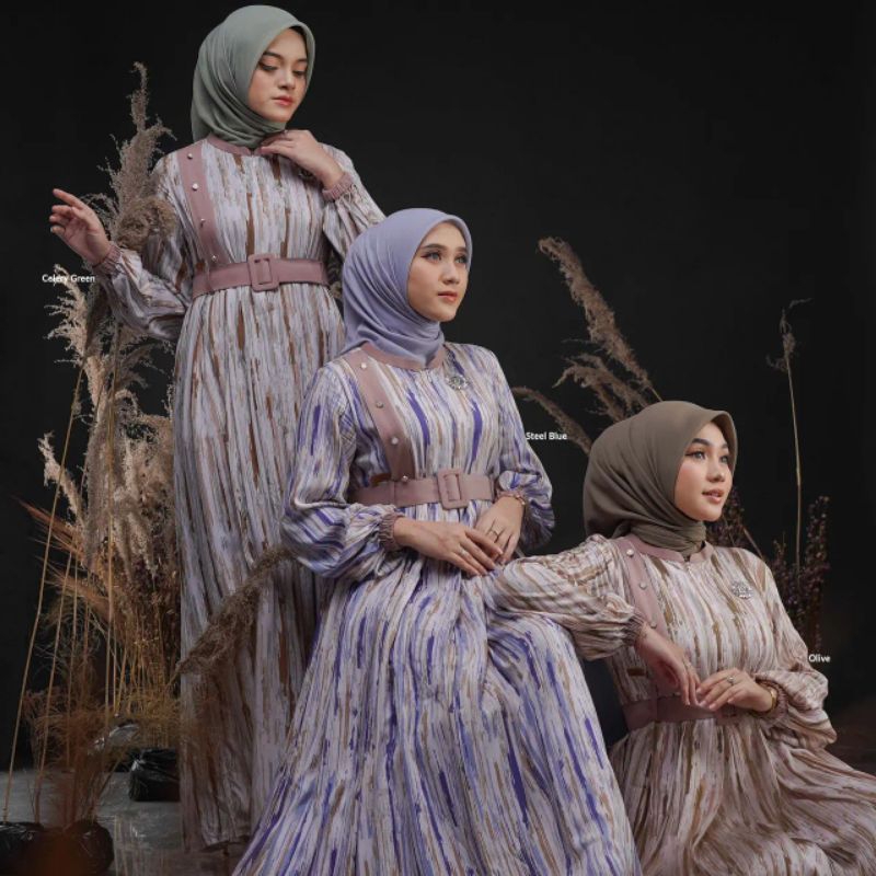 DR204| FAREE DRESS / KHANZA DRESS by Nadheera Luxury [NEW - ND Pattern Series] Gamis Nadheera Luxury