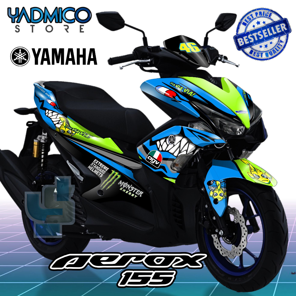 Decal Aerox 155 Old Full Body - Stiker Motor Aerox 155 Old Full Body - Decal Hologram Aerox 155 Old 