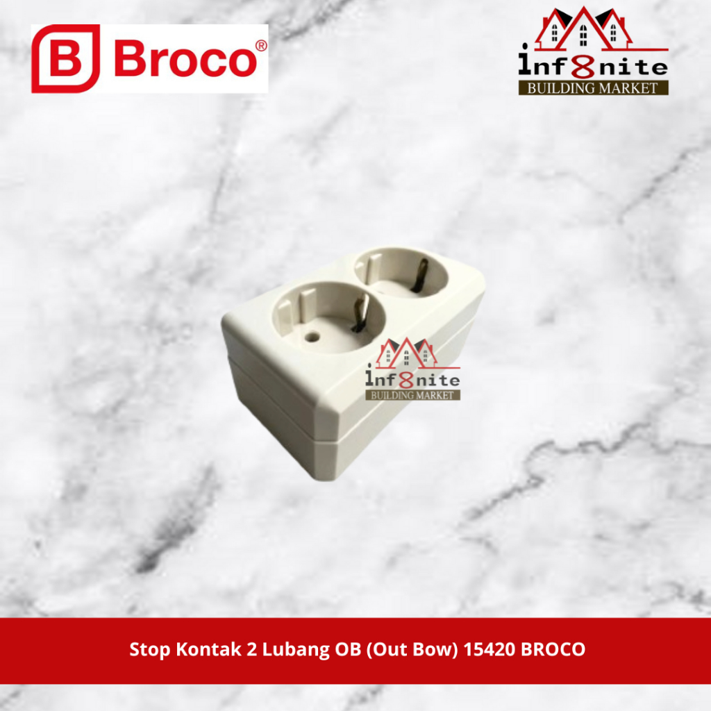 Stop Kontak Outbow Broco 2 Lubang 15420 Stopkontak Arde OB Cream