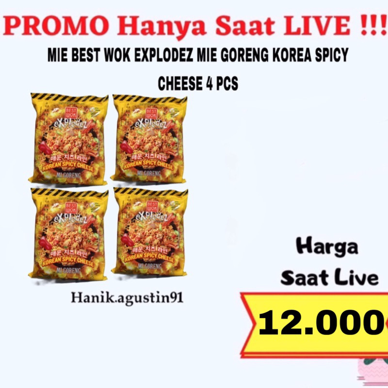 

BEST WOK EXPLODEZ MIE INSTAN RASA MIE GORENG KOREA SPICY CHEESE 4 PCS