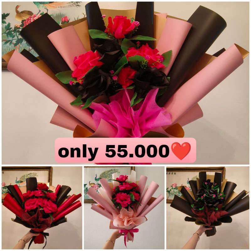 buket bunga mawar besar artificial