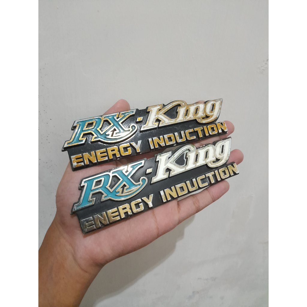 Emblem logo tutup box bok bodi body samping accu aki yamaha rx king rxking cobra master tua old orig