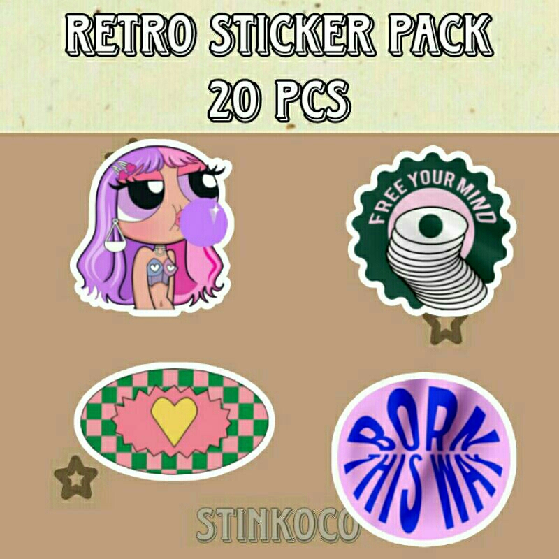 

[20PCS] STICKER RETRO ISI 20 STICKER