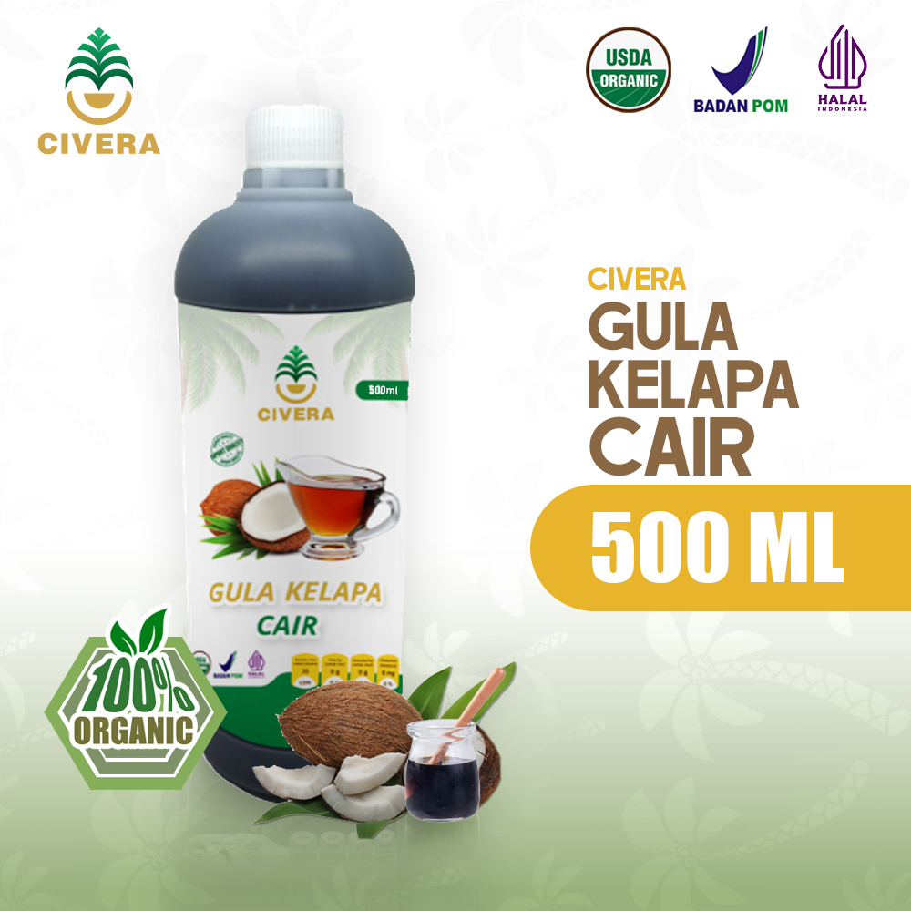 

Civera Gula Kelapa Cair 500 Ml/ Coconut Sugar Liquid Organic / Coconut Nectar Kemasan 500ML cocok untuk Kopi Teh / 100% Organik Coconut Sugar