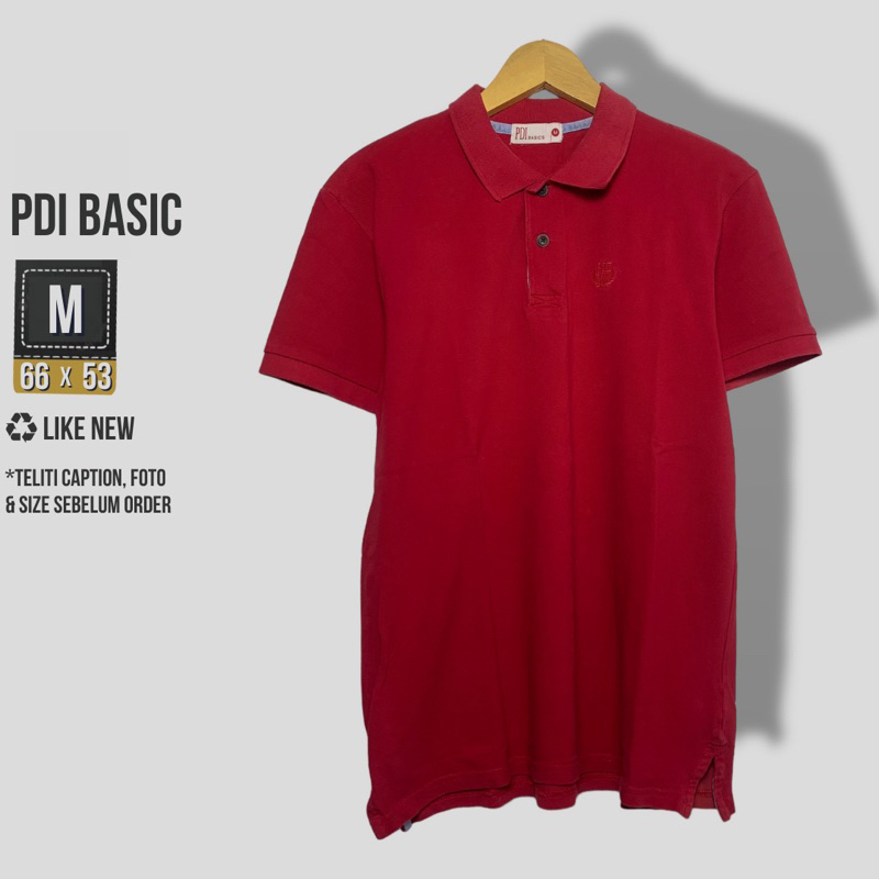 KAOS POLO PRIA PDI BASIC MERAH SIZE M