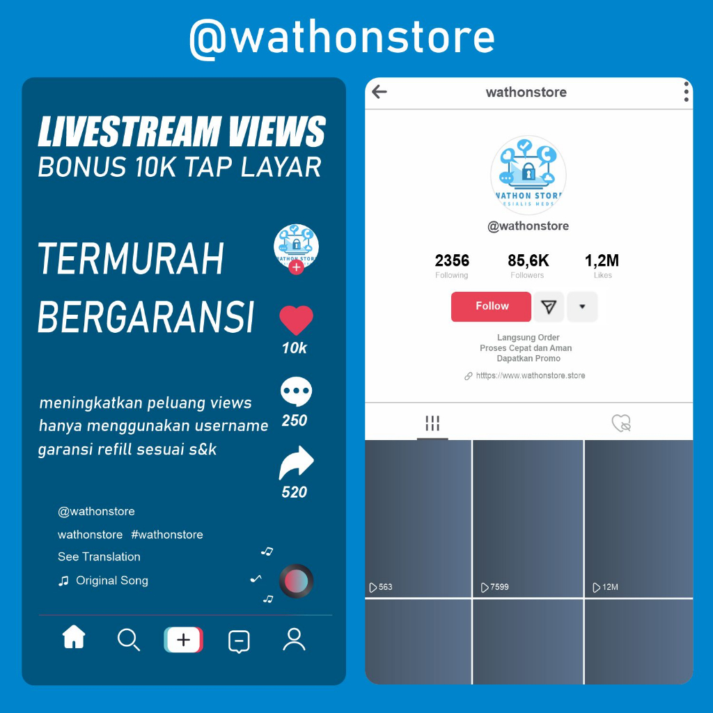 Paket Live Stream Views Tiktok Bonus 10k Tap Layar
