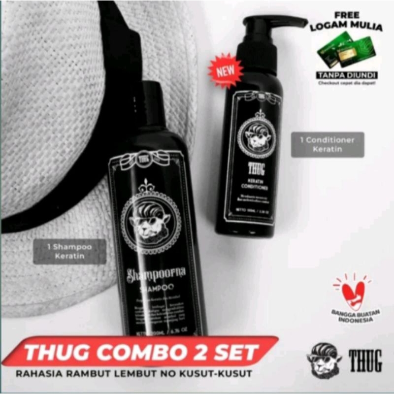 Shampoorna Shampoo Thug Pelurus Rambut Extra Kemiri Mints Anti Rontok Ketombe Kusam