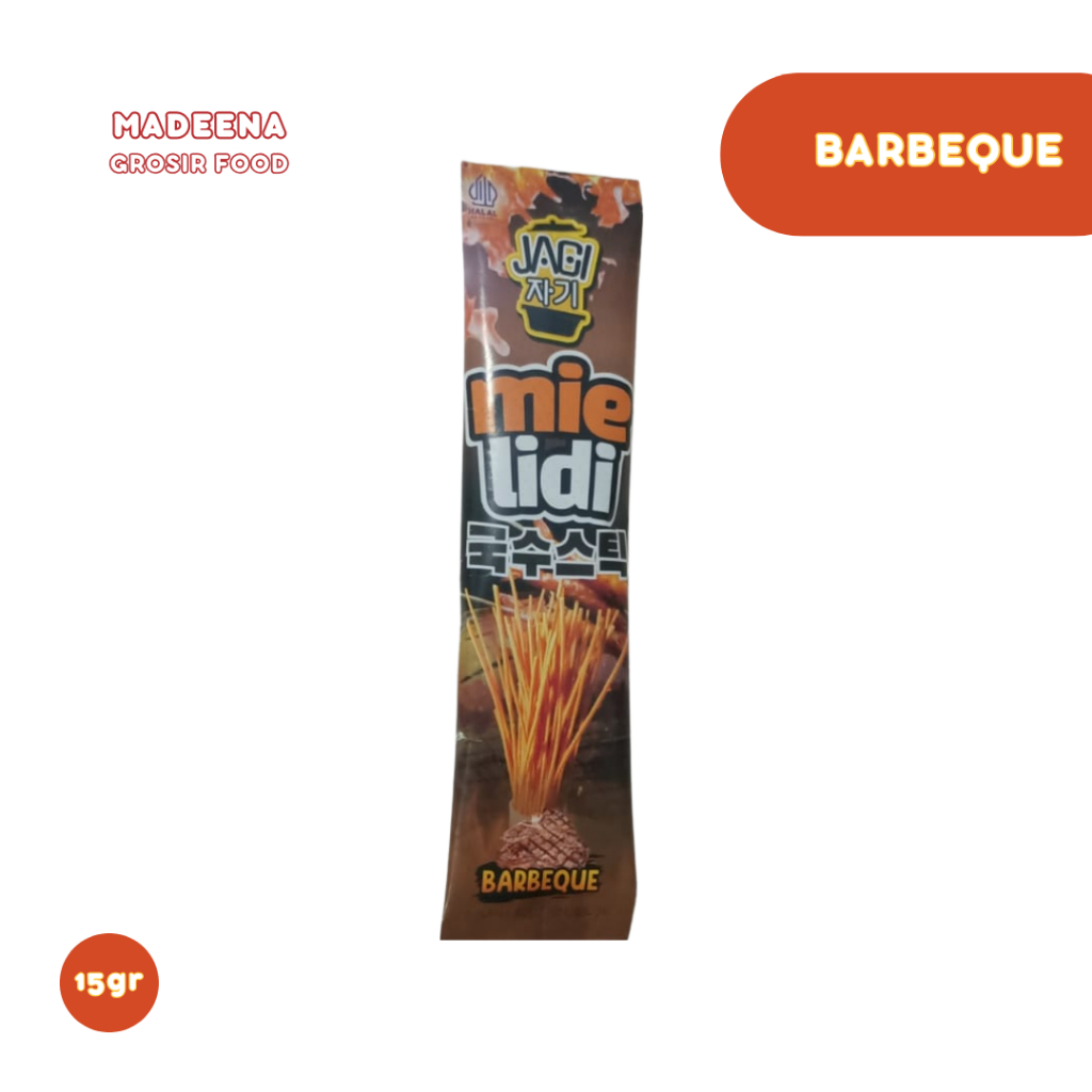 

Jagi Mie Lidi Rasa Barbeque Non MSG 15gr Mie Lidi Enak Mie Lidi Jadul Jajanan Anak