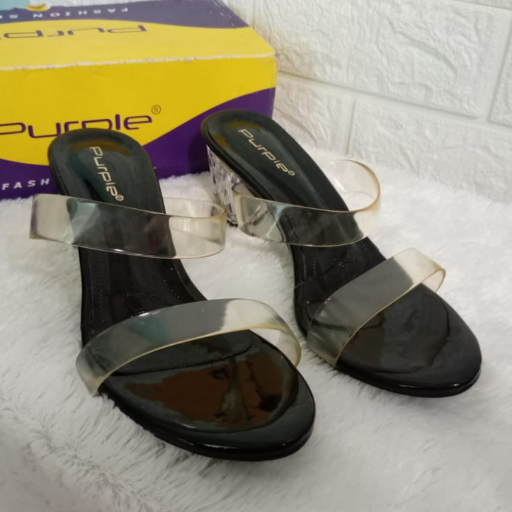 Purple Heels Tahu Kaca Hitam
