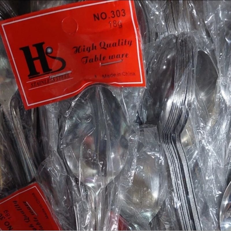 Sendok Stainless HS - 1 lusin (Sendok murah)