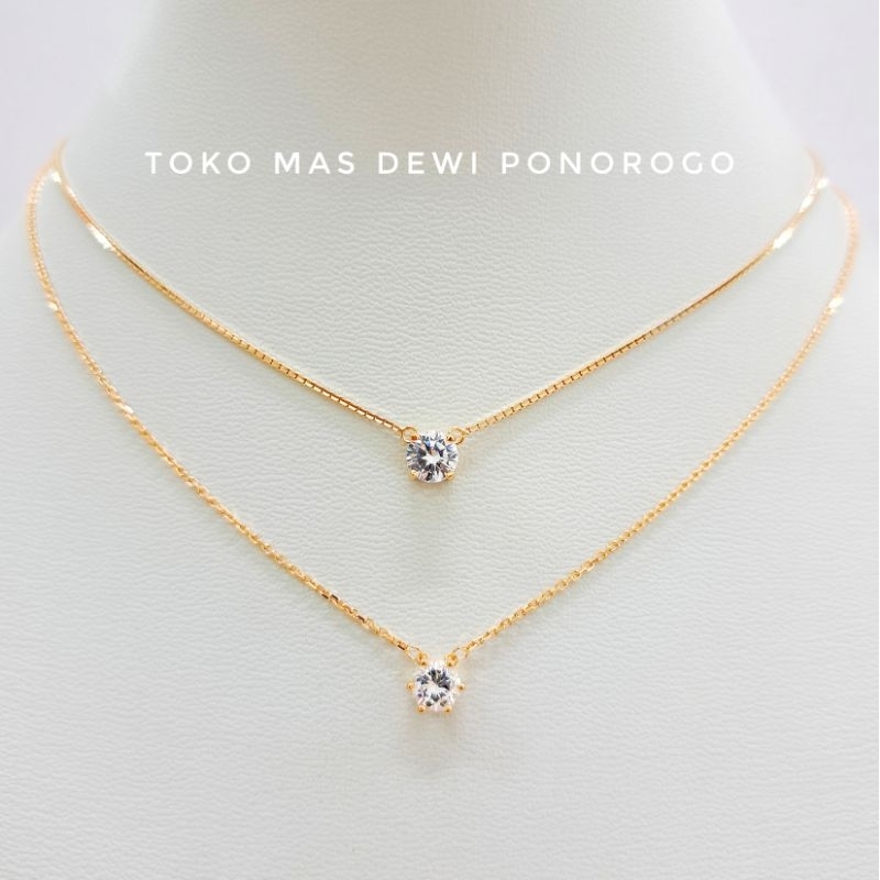 Dewi Ponorogo KALUNG EMAS MATA SOLITAIRE Emas Asli kadar 8K / 375% YELLOW GOLD
