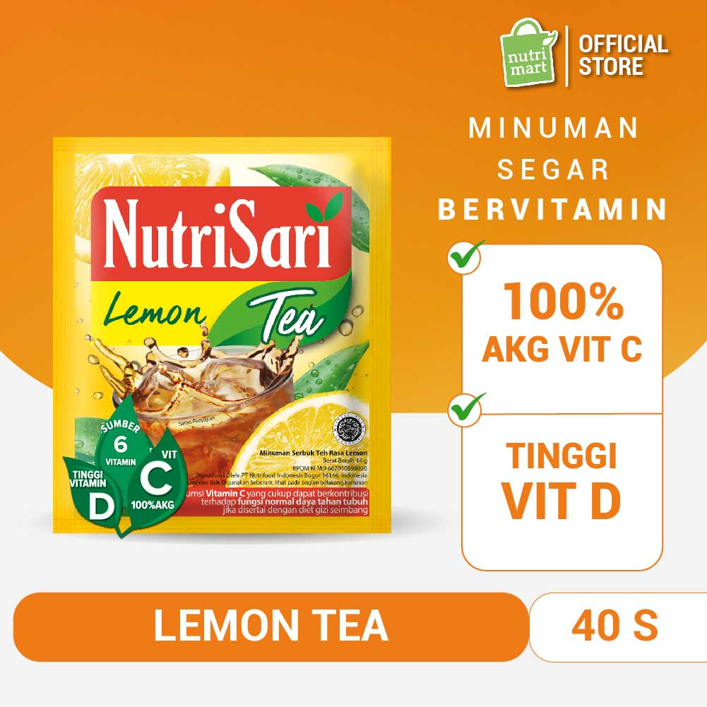 

NutriSari Lemon Tea 40 Sachet - Minuman Buah Vitamin C Vitamin D