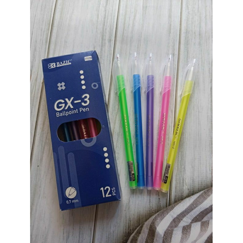 

(12PC) BULPOIN ULIR BAZIC GX-3 TRANSPARAN WARNA-WARNI