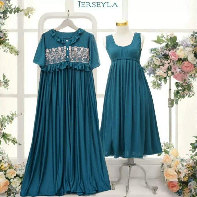 Daster Kekinian Busui Wanita Polos Jerseyla By Nyodas