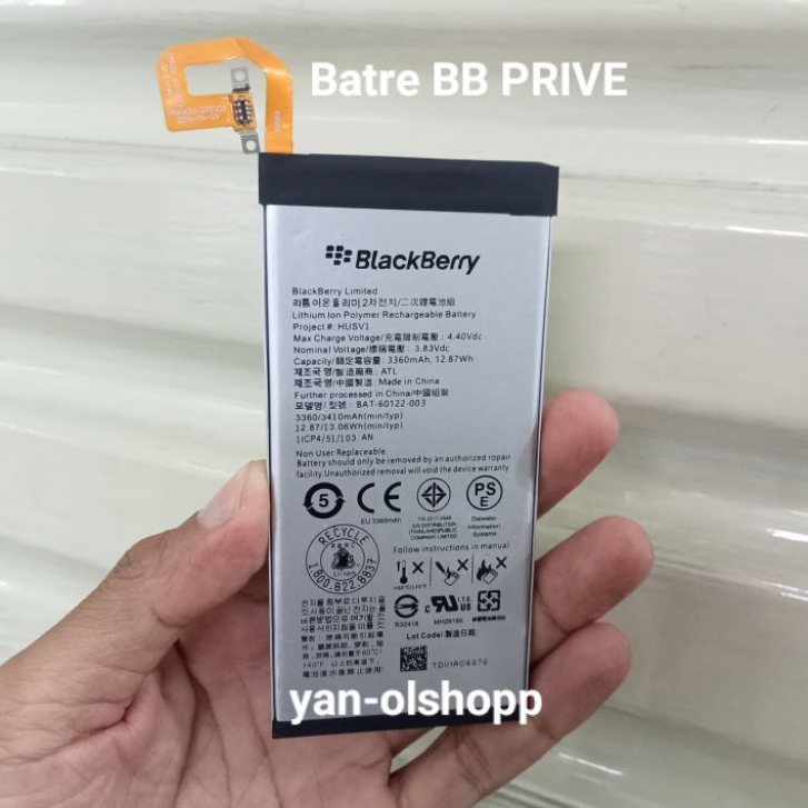 Baterai Batre Batere BB Prive Blackberry PRIV BAT-60122-003 Original