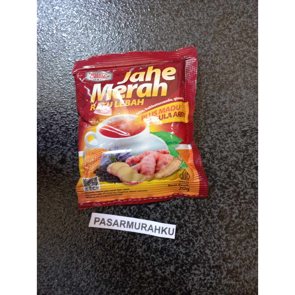 

PER SACHET JAHE MERAH RATU LEBAH SUPER PLUS MADU DAN GULA MERAH / JAHE HERBAL RATU LEBAH