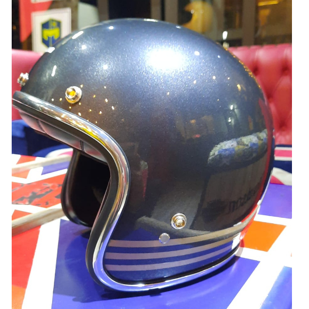 JERICHO CARBON SRT500 STRIP PEARL GREY | HELM HALF FACE | ORIGINAL JERICHO