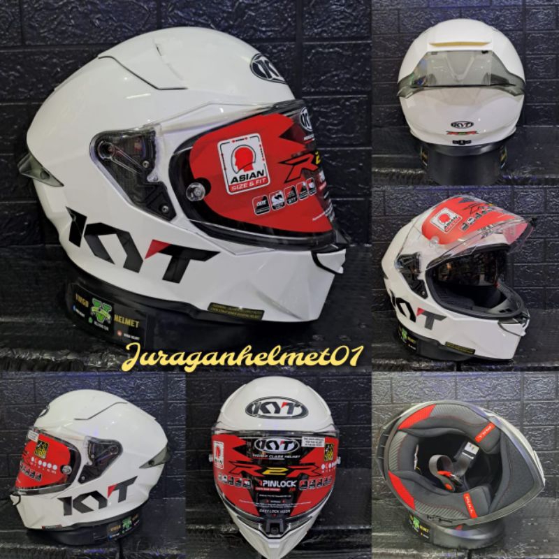 HELM KYT R2R PLAIN WHITE|NEW HELM KYT R2R FULL FACE