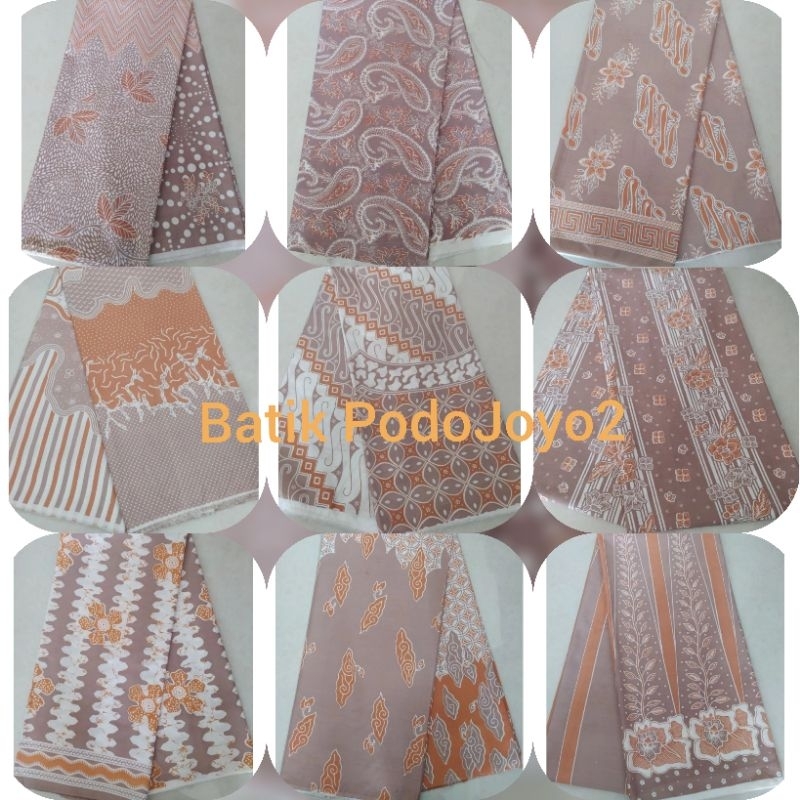Kain Batik TRR Kain Batik Tetron Rayon Kain Batik Halus Warna  Cream Mocca Coklat