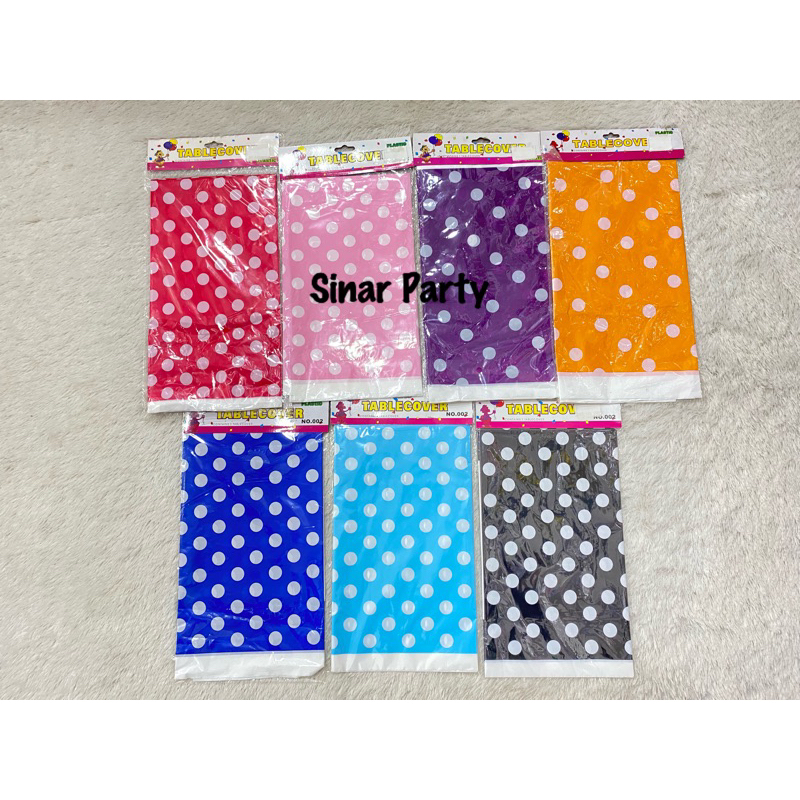 Taplak Meja Plastik Motif Polkadot