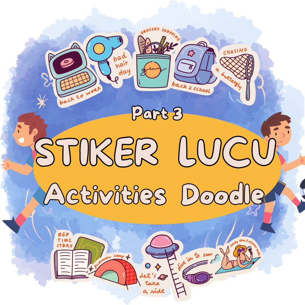 

Stiker Anak Aesthetic Lucu Activities Doodle Part III Fancy Kartun Murah isi 40 pcs 10 varian