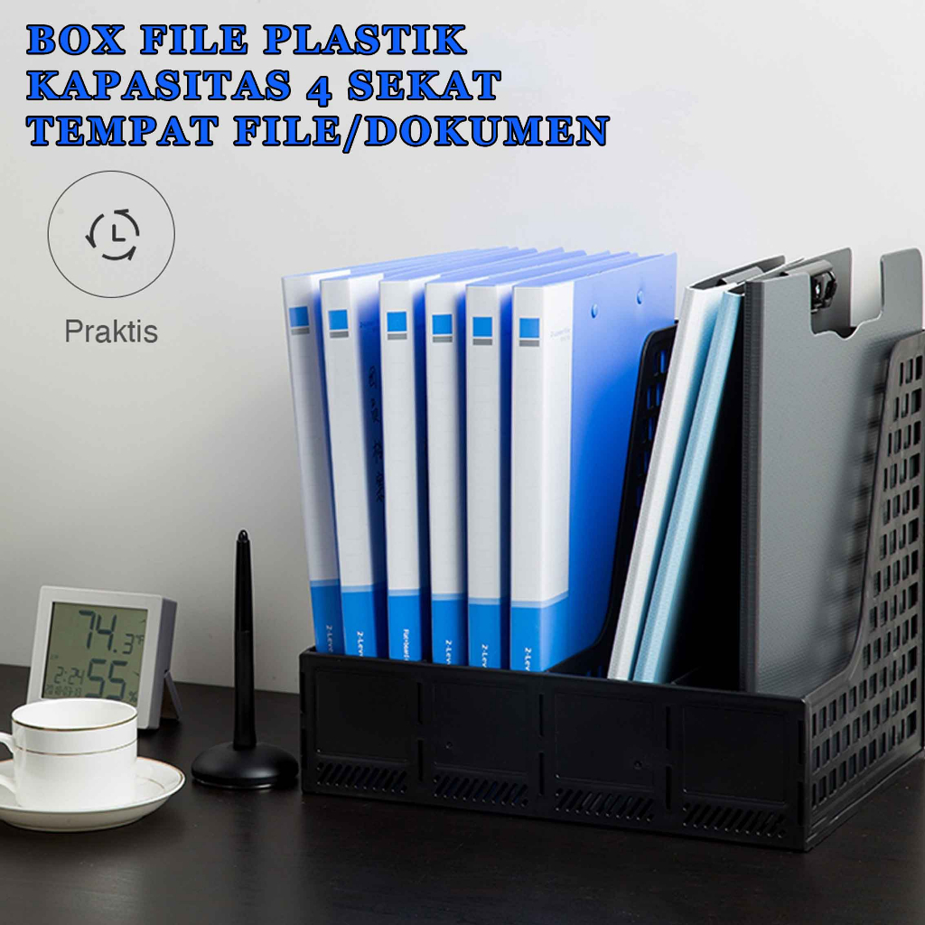 

Tempat File & Dokumen * Box File Plastik * Kapasitas 4 Sekat