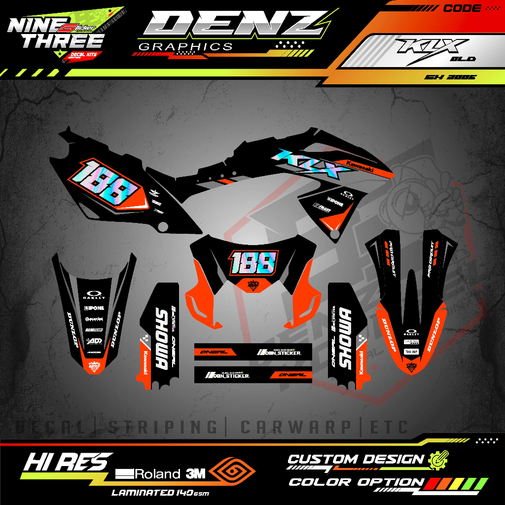 decal stickrer klx bf 150 free full costum no nama sponsor full body motor klx bf md 153