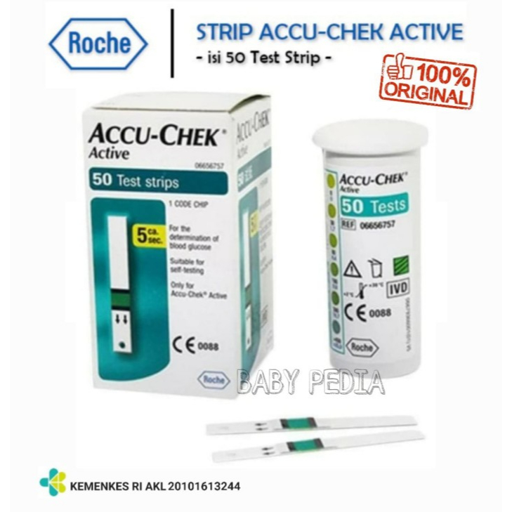 BabyPedia Strip Cek Gula Darah Accu Check Active / Stik Accuchek ACTIVE - ORI