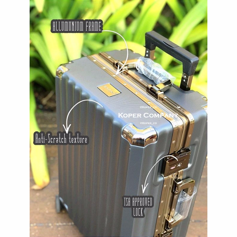 PARKSON Libby Leora / Koper 28 inch Jumbo / Kunci TSA / Koper Travel Non Zipper Aluminium Frame / Ro