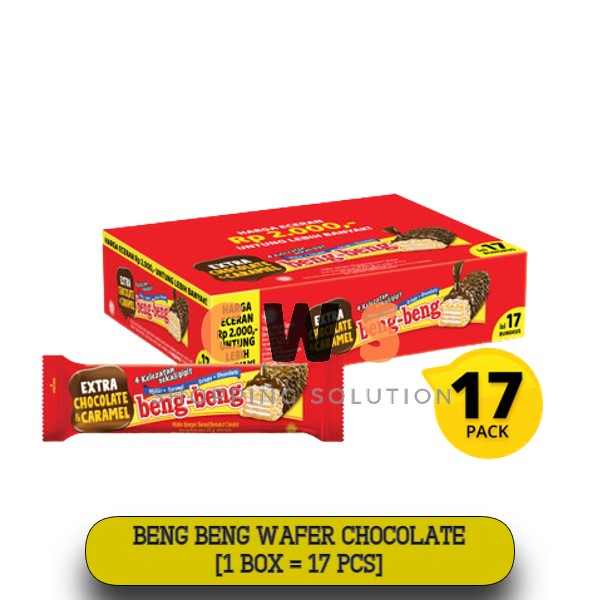 

BENG BENG Cokelat Wafer Extra Chocolate & Caramel Karamel - 1 Box / 17 Pcs