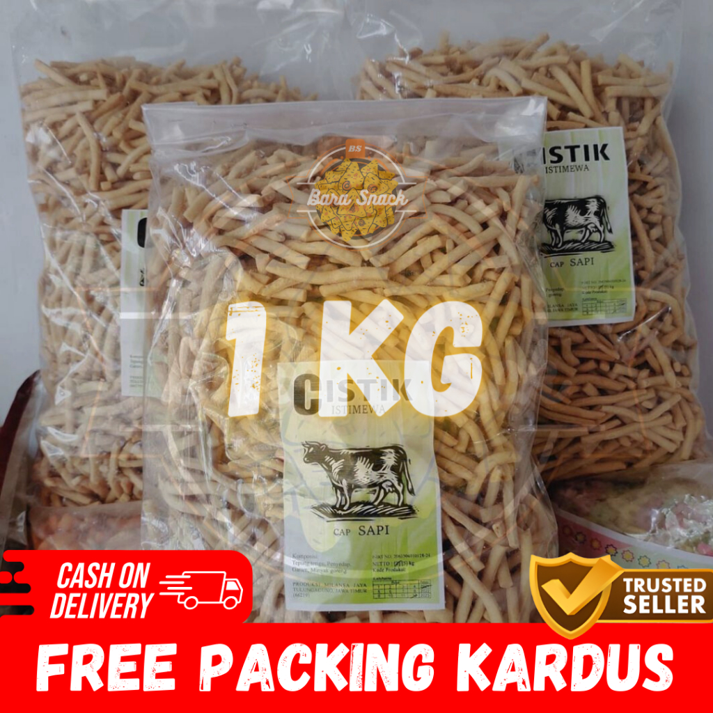 

[ 1KG ] Cistik Bawang Cap Sapi Premium / Stik Bawang Gurih Renyah / Camilan Snack Kiloan Murah -K