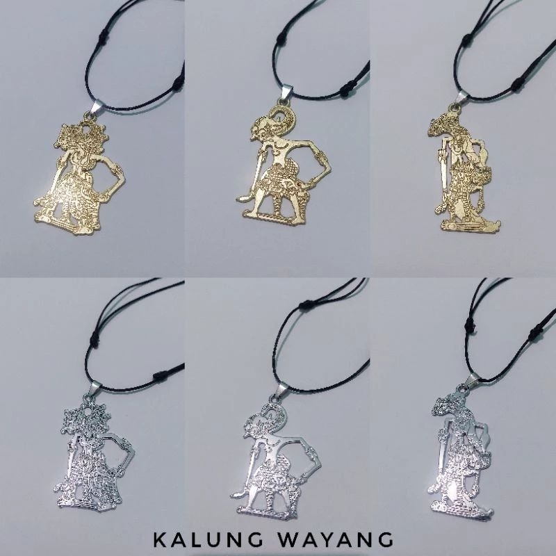 Mahkota || KALUNG TALI HITAM LIONTIN WAYANG/ BIMA /GATOTKACA / SRIKANDI