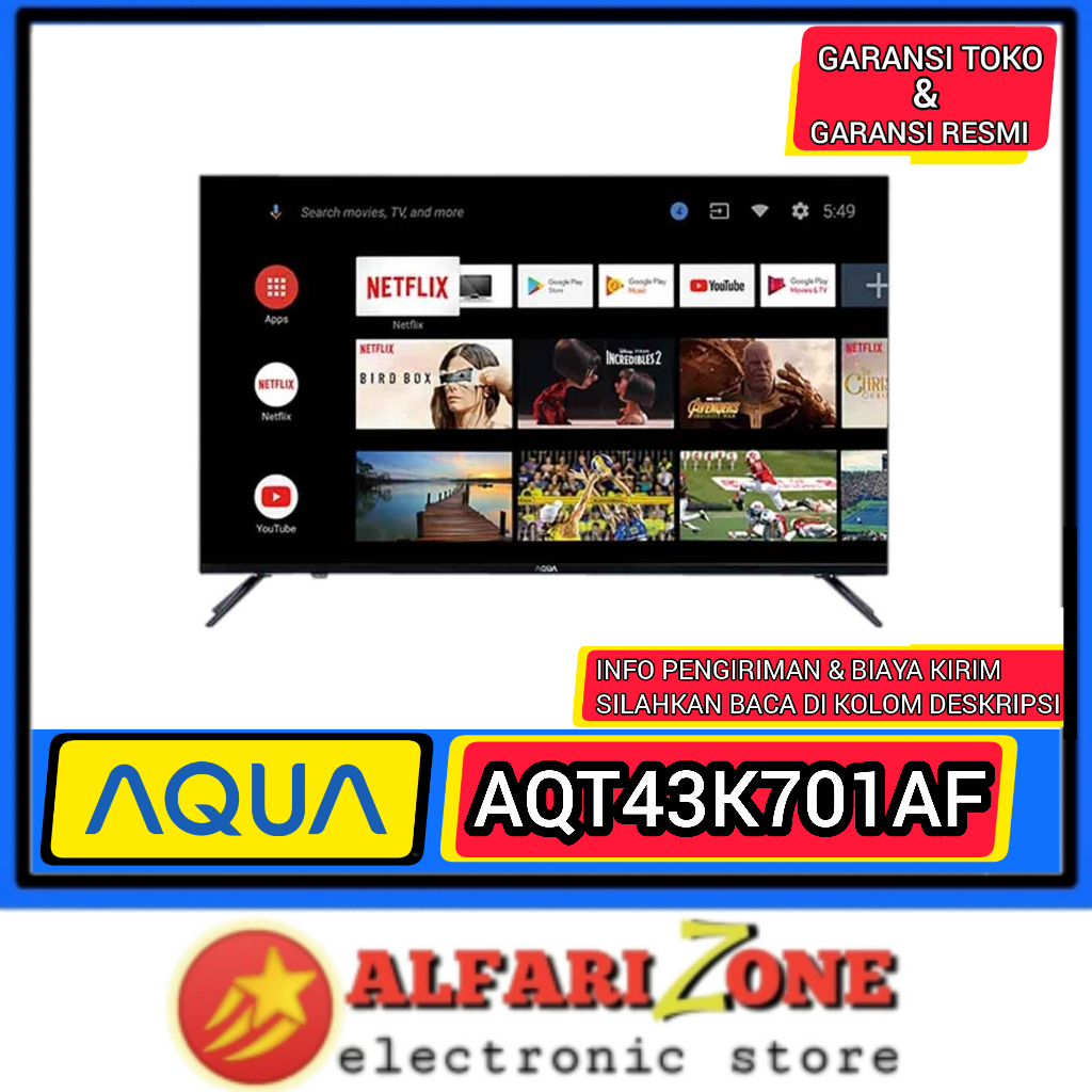 Aqua AQT43K701AF Android TV Aqua 43 inch AQT43K Tv android aqua 43 "