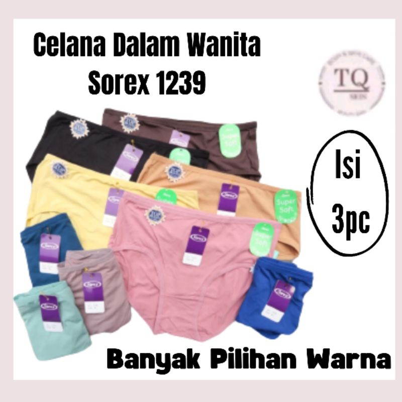 (3pc) Celana Dalam Wanita Remaja Dewasa Sorex CD Wanita / Cewek Sorex celana pendek daleman bawahan 