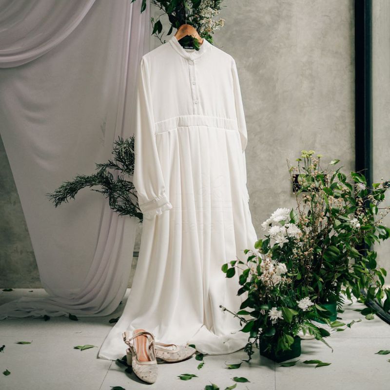 Dress Walimah Wedding Wisuda Syari l Gamis Daily Harian Casual l Ceruti + Maxmara l Gamis Shaffiya b