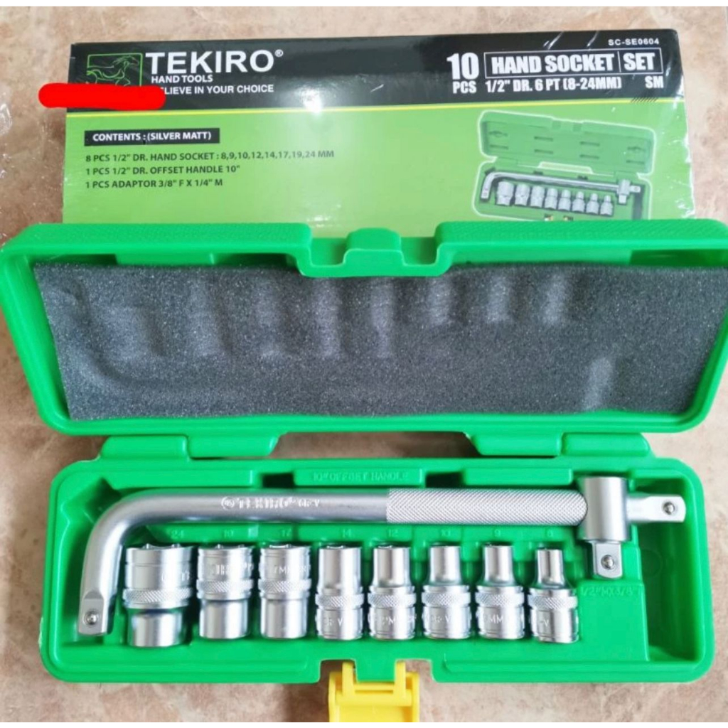 TEKIRO Kunci Sock Set 10pcs 1/2'' 6pt - 12pt - Kunci Shock Socket Set TEKIRO