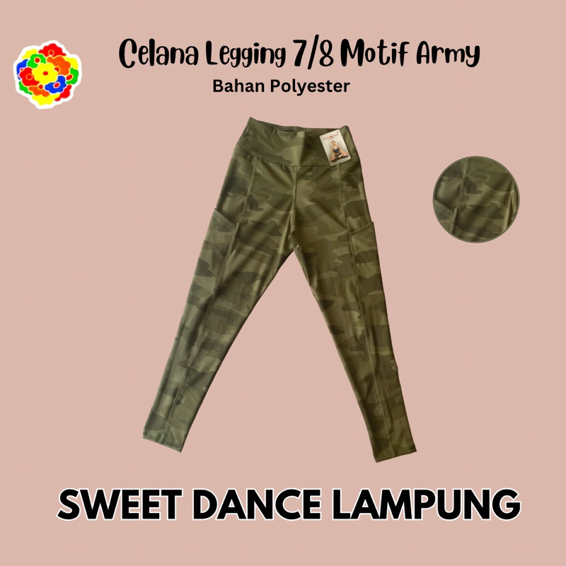 Celana Legging Senam Motif Army Sweet Dance V2304