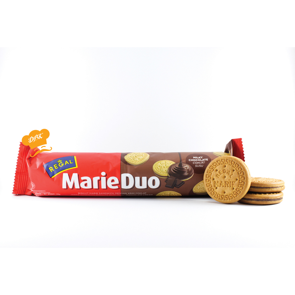 

Regal Biskuit Marie Duo Cokelat 100 gram cemilan wafer