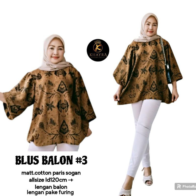 Blus balon batik paris