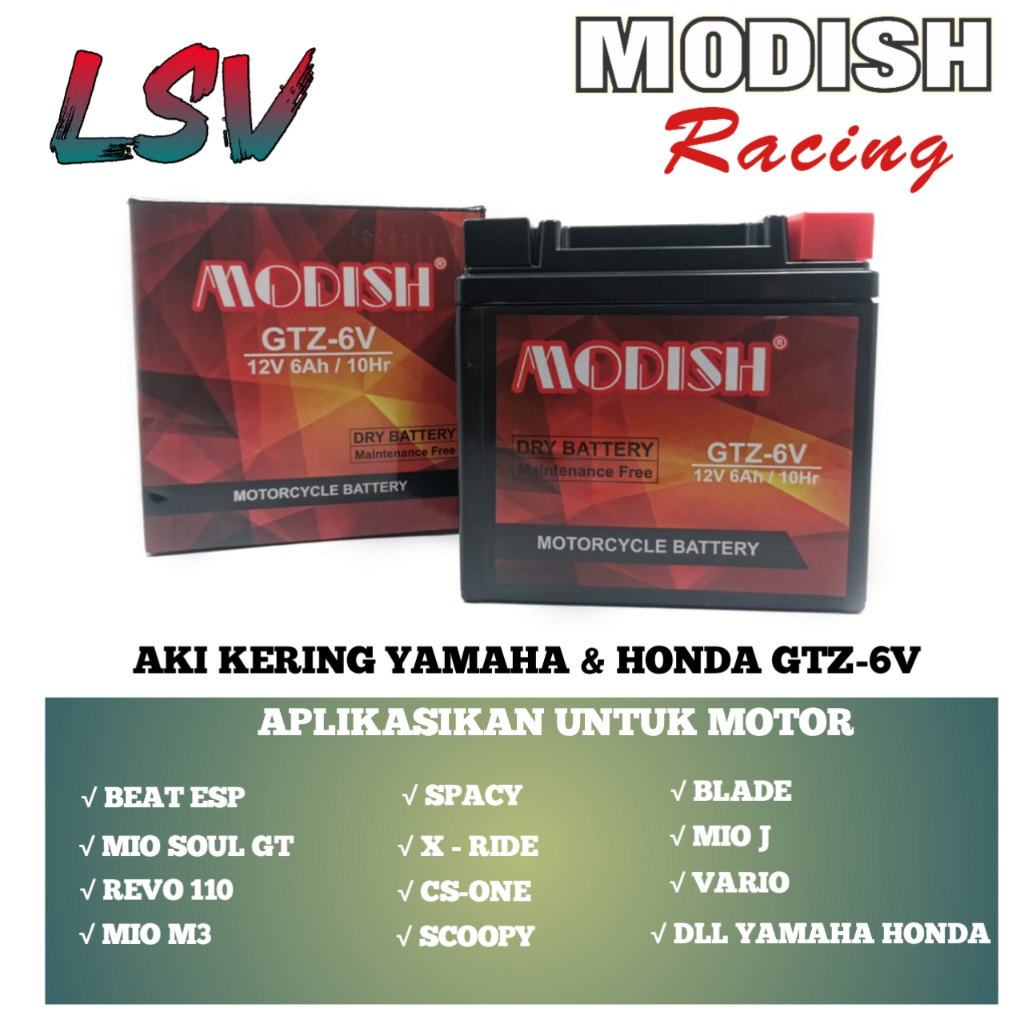 Aki Motor Vario 125/150, Vario 125 Led, Nmax 155, Satria Fu GTZ6V GTZ7S GS Aki Kering Honda Yamaha