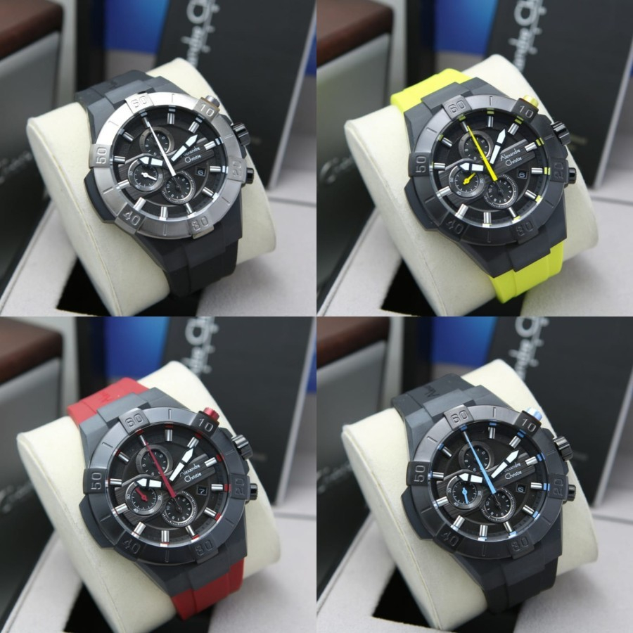 JAM TANGAN PRIA ALEXANDRE CHRISTIE AC 6649 SPORT RUBBER SERIES ORIGINAL