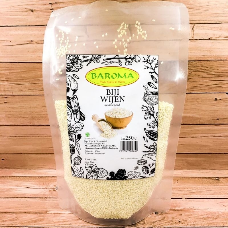

Wijen / Sesame Seed 250 Gram - Baroma Bumbu Rempah