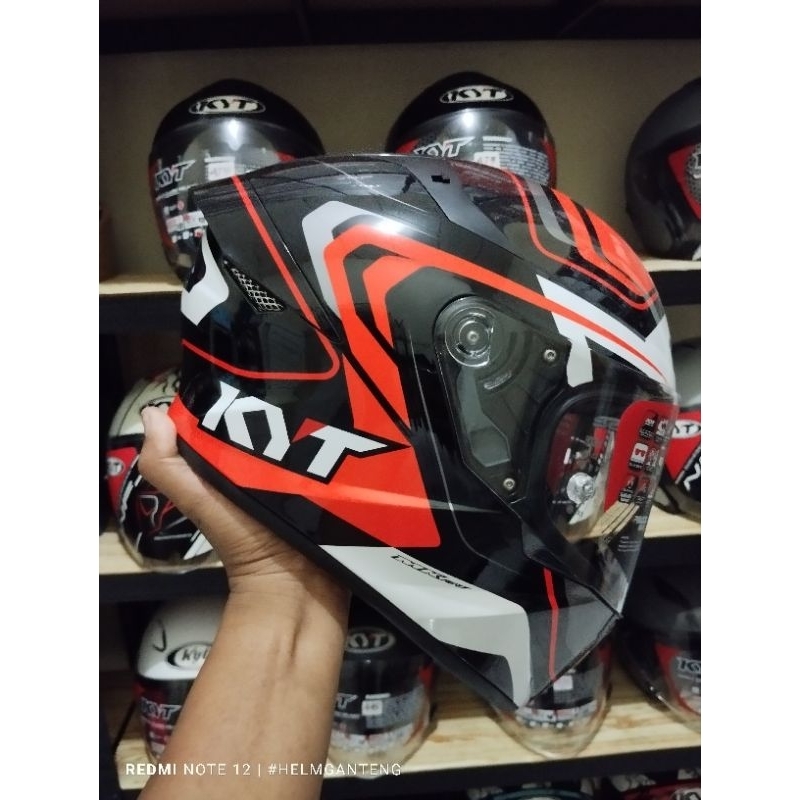 KYT TT COURSE OVERTECH BLACK ORANGE