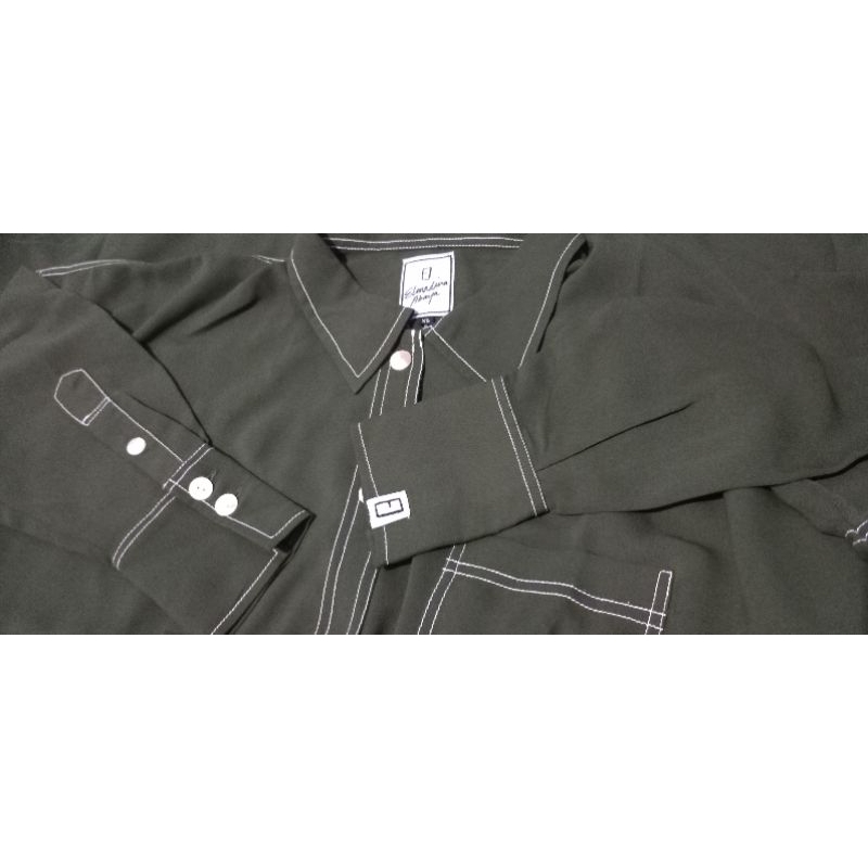 preloved kemejabaya elmadina dark olive mazen XS