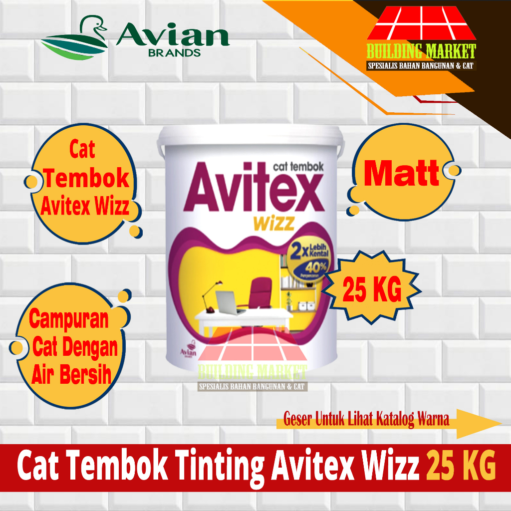 Cat Tembok Interior Avitex Wizz 25 KG Cat Tembok Dalam Avian Brands