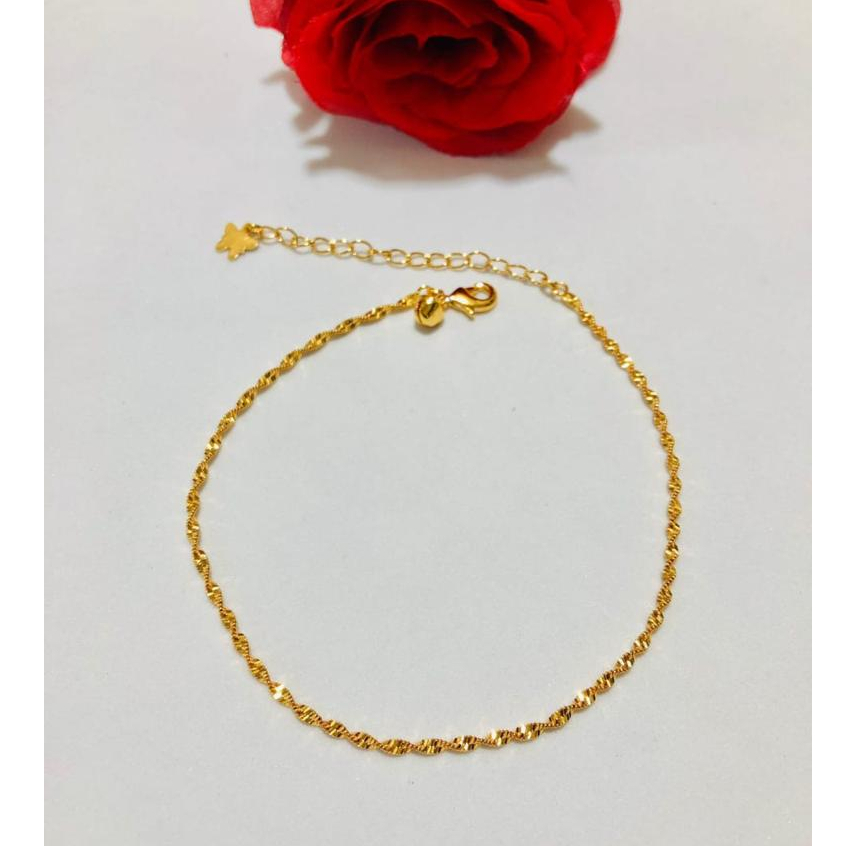 Gelang Kaki Ulir Wanita Borsalino Lapis Emas